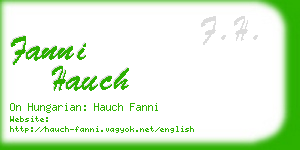 fanni hauch business card